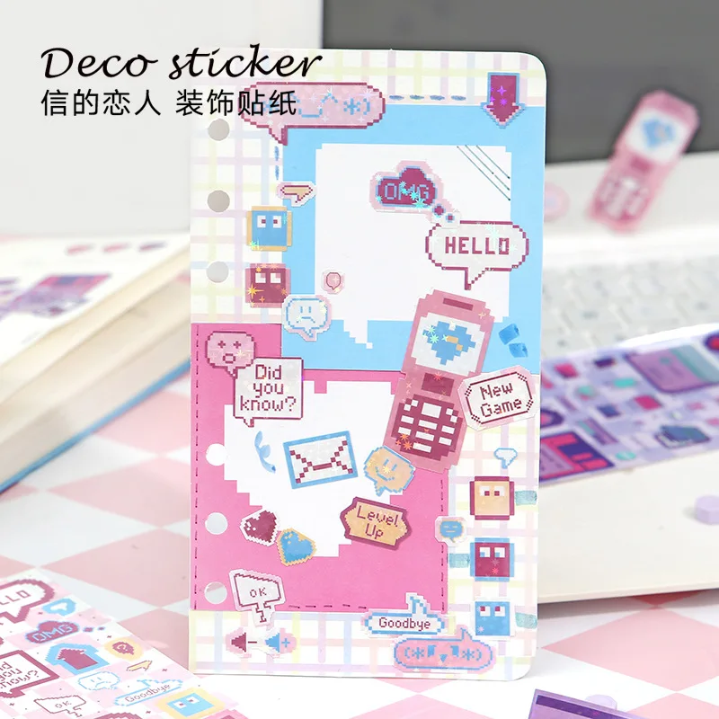 1pc Cute Pixel Candy Series Decorative Stickers Planner Journal Collage DIY idol card Material Sticker Kawaii Korean Stationery