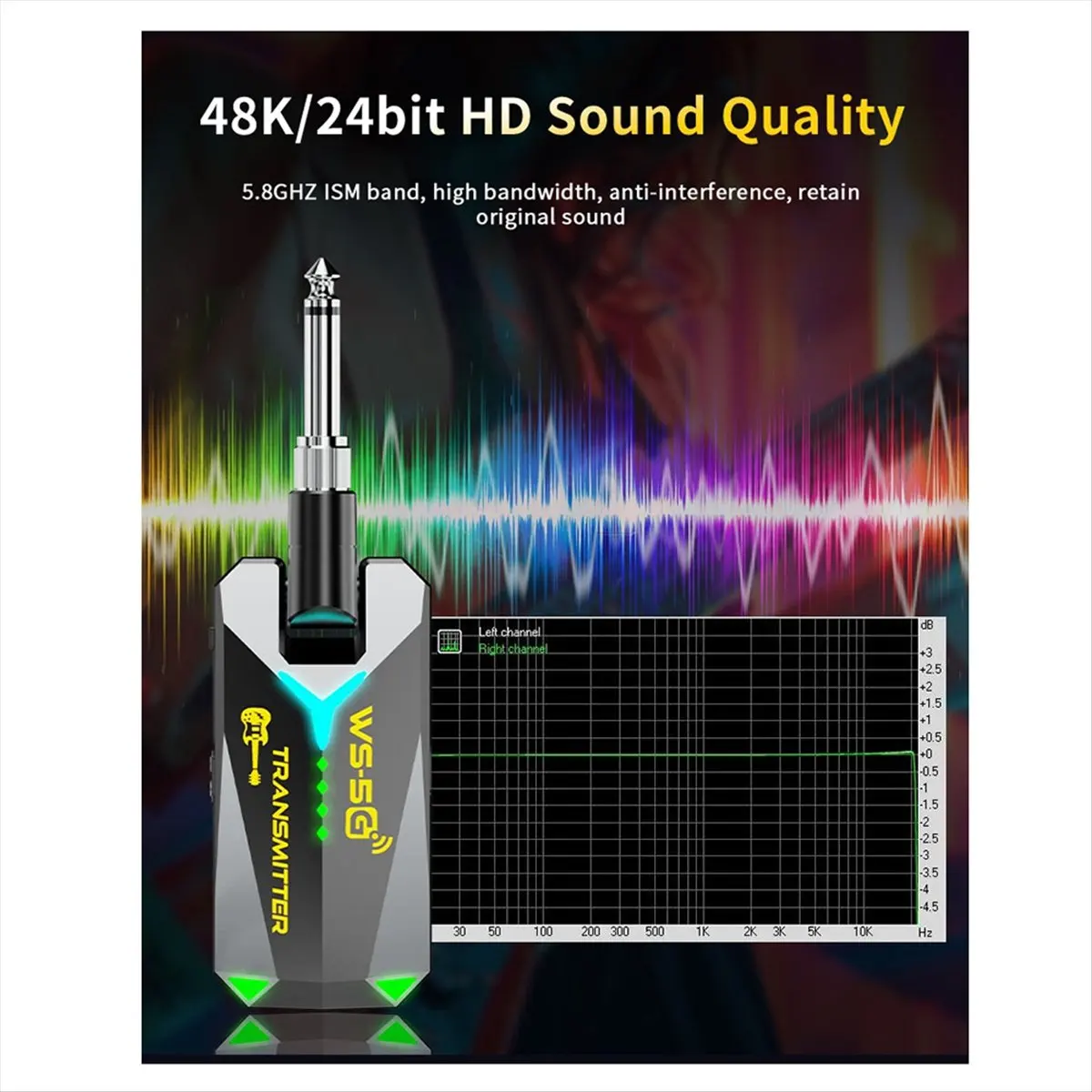 

*ESTR 5.8GHz Wireless Guitar Transmitter Receiver System Sound Transmitter and Receiver for Electric Guitar Violin Instruments