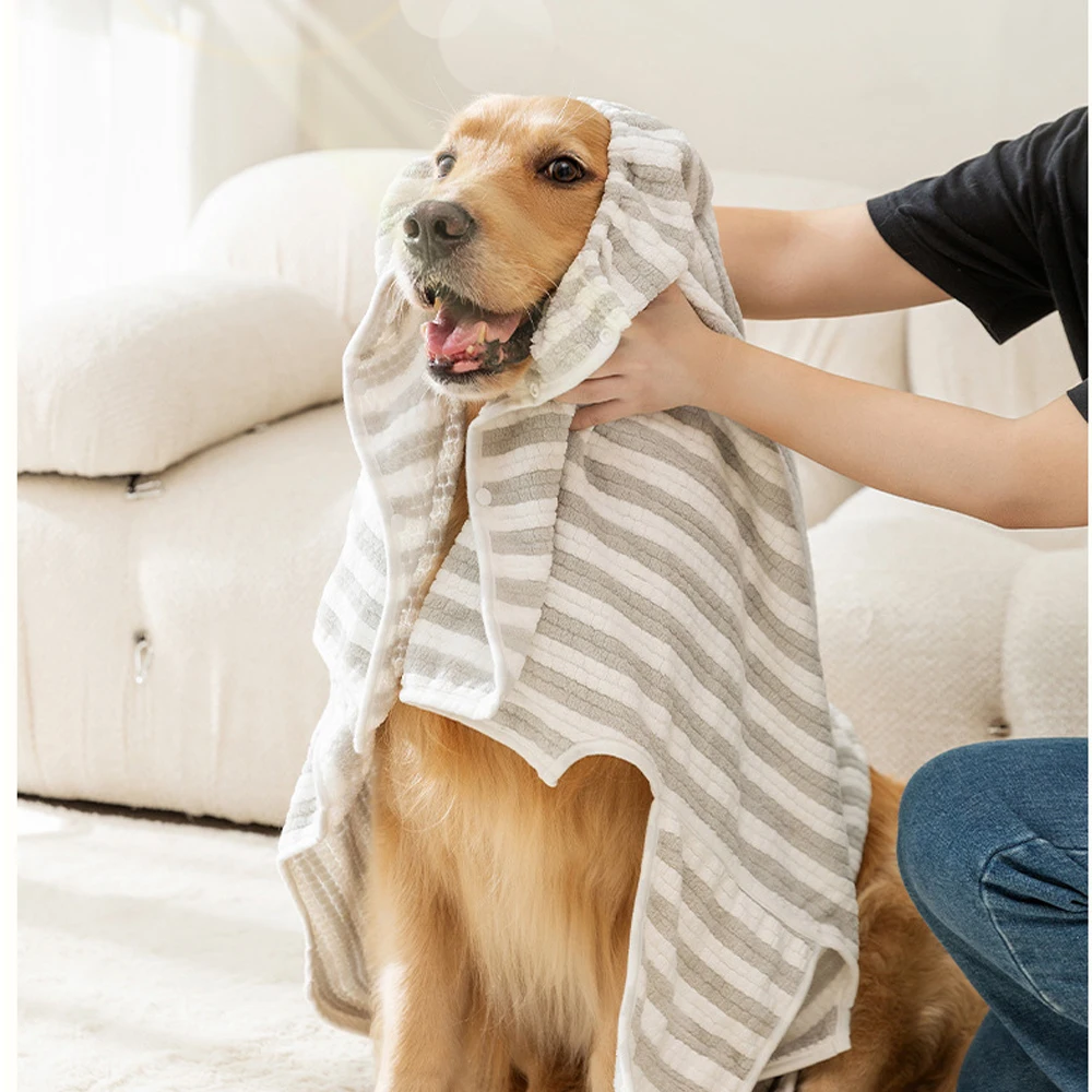 Pet Bath Towel Dog Bathrobe Absorbent Pet Quick Drying Bath Towel Bath Towel Large Small Dogs Clean Absorbent Bathrobe Full Body