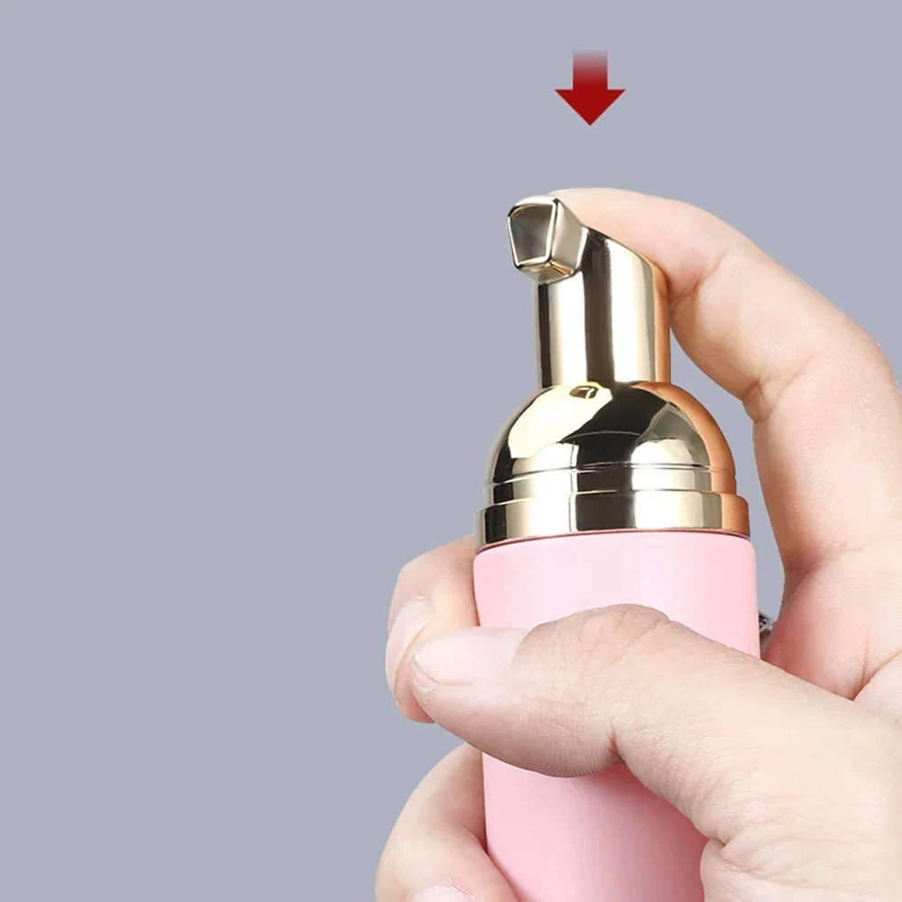 60ml小型フォームディスペンサー、プラスチックポンプ付きフロストボトル、ミニ空ボトル、詰め替え可能な石鹸ボトル、旅行用、洗浄用、化粧品包装用