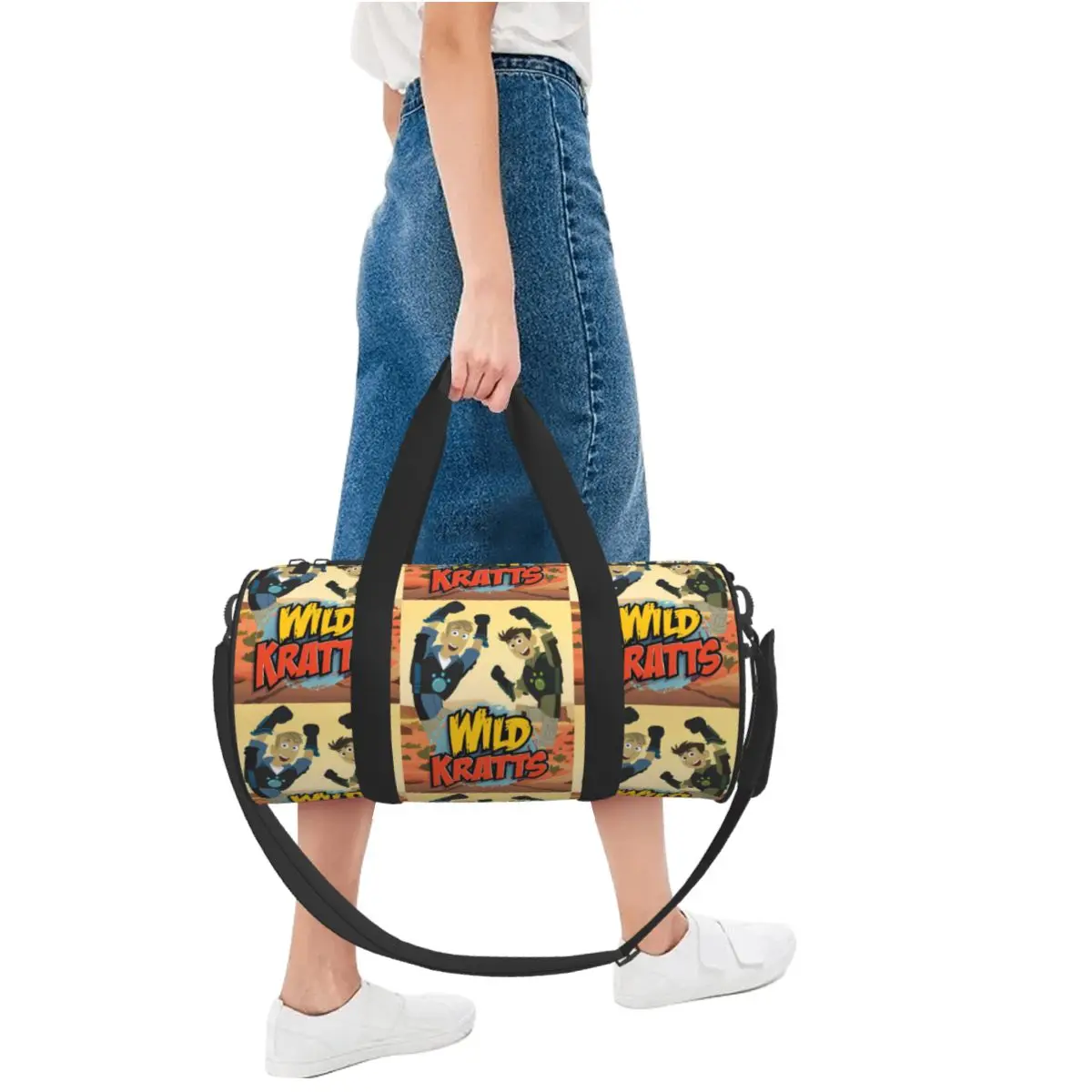 Pattern Logo Wild Kratts Large Duffle Gym Bag Multi-Functional Duffle Travel Bags Handbags Fitness bag
