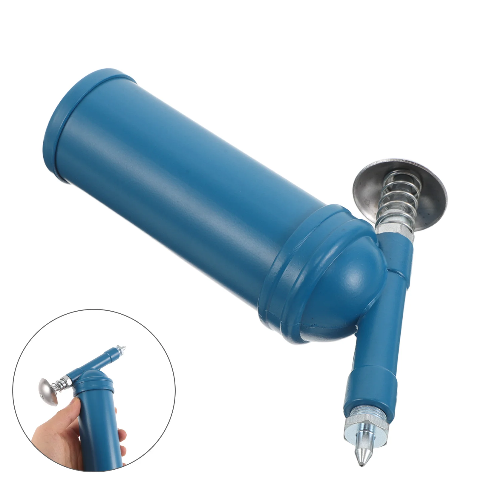 

Mini Manual Grease Gun 80Cc Sky Blue Electroplated Silver For Excavators Automotive Machinery Lubrication Tools Engine Parts