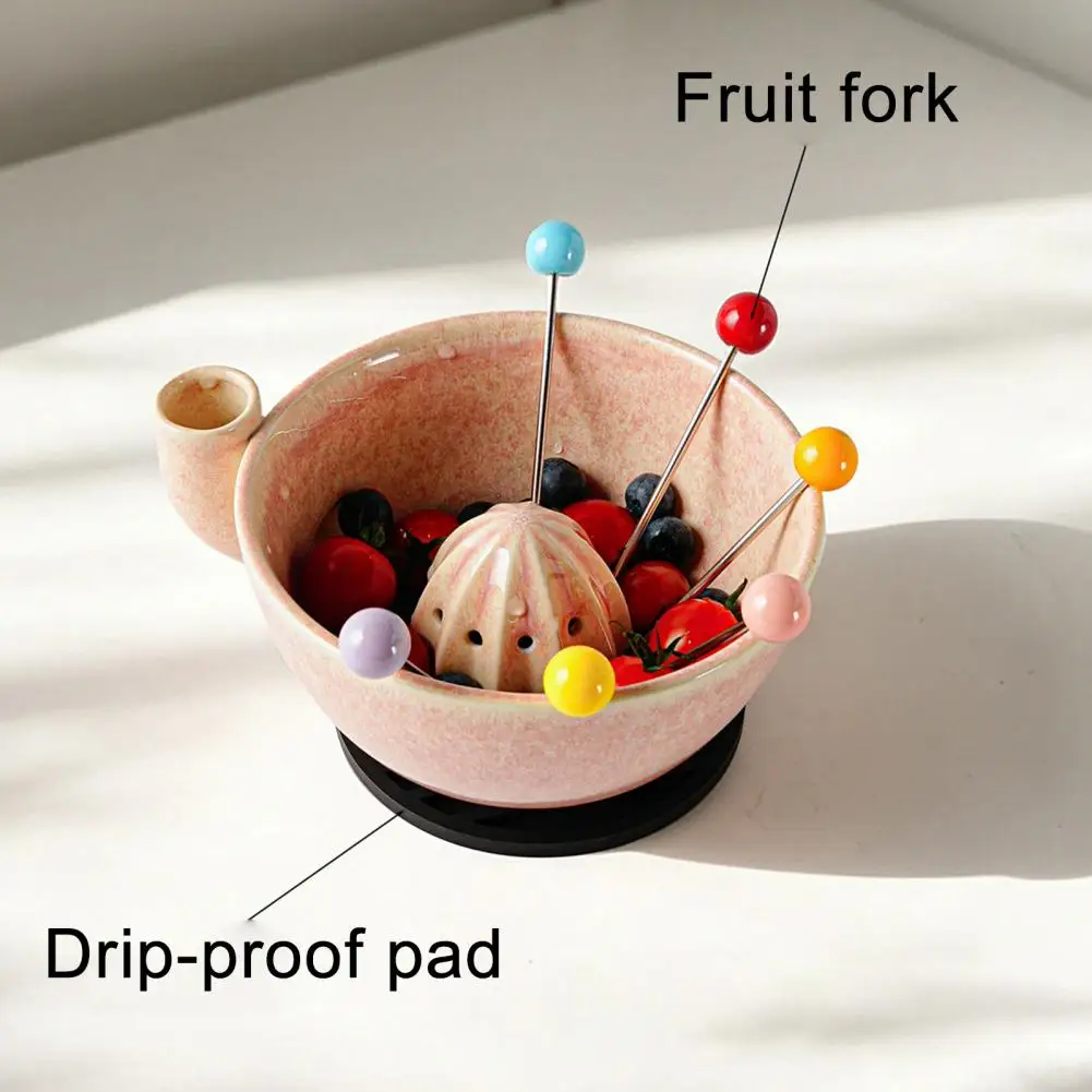 Fruit Washing Bowl Citrus Juice Extractor Ceramic Berry Washing Bowl with Citrus Juicer Reamer Fruit Tool for Kitchen Breakfast