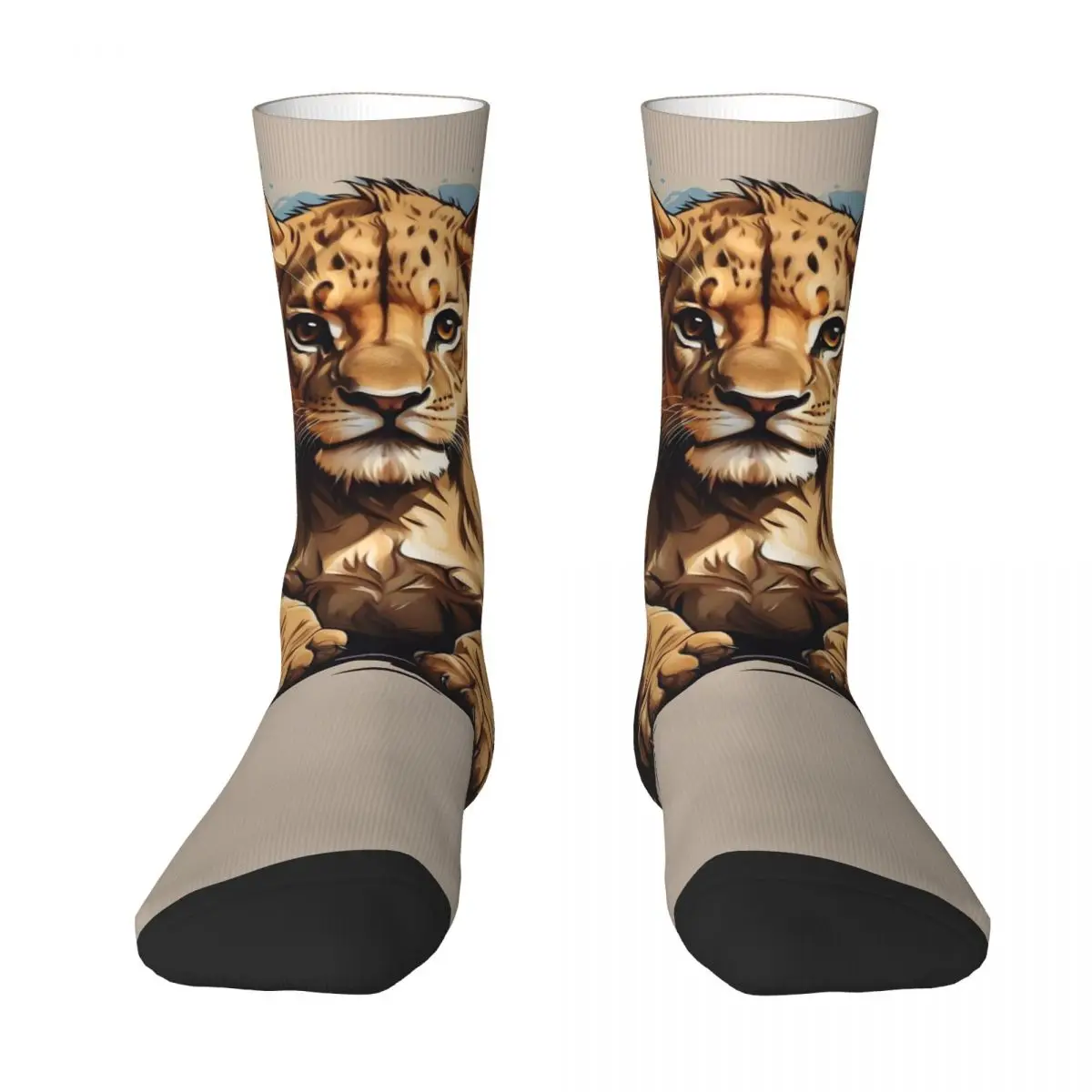 Calcetines geniales de animales, leones, tigres, gorilas, estampados bonitos a prueba de viento, adecuados para todas las estaciones, regalos de vestir para hombres y mujeres