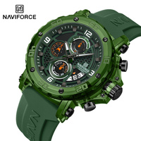 NAVIFORCE Luxury Watches for Men 5ATM Waterproof Shockproof Silicone Strap Quartz Wristwatch Sport Male Clock Relogio Masculino