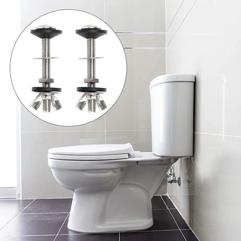YANA50I 4 Pack Toilet Tank To Bowl Bolt Kits Cistern Bolts Kit,Stainless Steel Toilet Pan Fixing Fitting With Double Gaskets