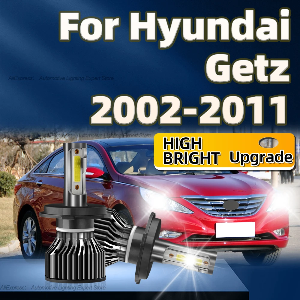 LED Headlight 25000LM Car Lamps H4 12V 360 degree with Fan For Hyundai Getz 2002 2003 2004 2005 2006 2007 2008 2009 2010 2011