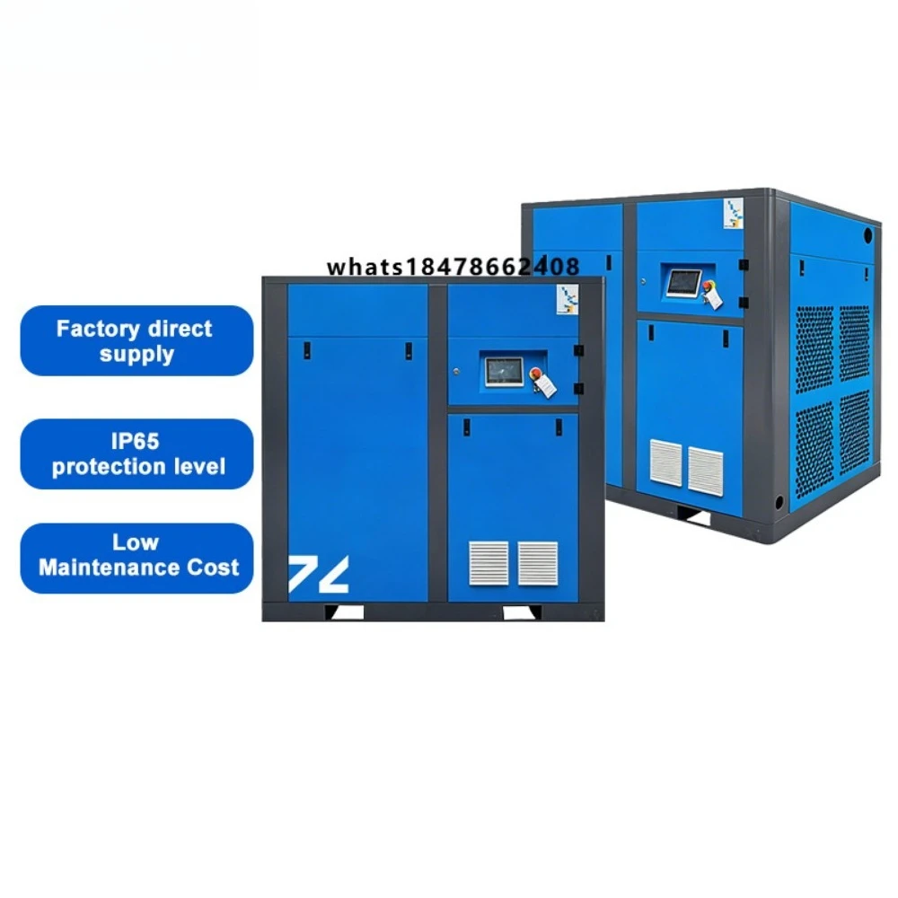 Large Air Displacement 100HP 75KW IP65 Oil Cooling Inovance Inverter Industrial Screw air Compressor Factory Direct