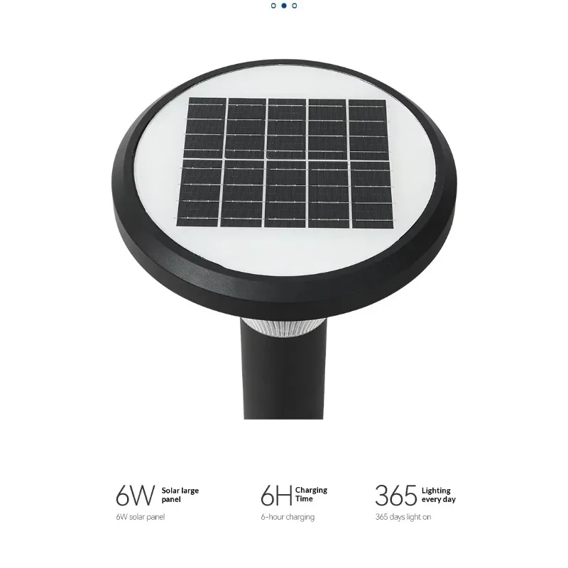Solar LED lawn light, aluminum construction, suitable for outdoor landscaping, garden, courtyard, family use, residential area