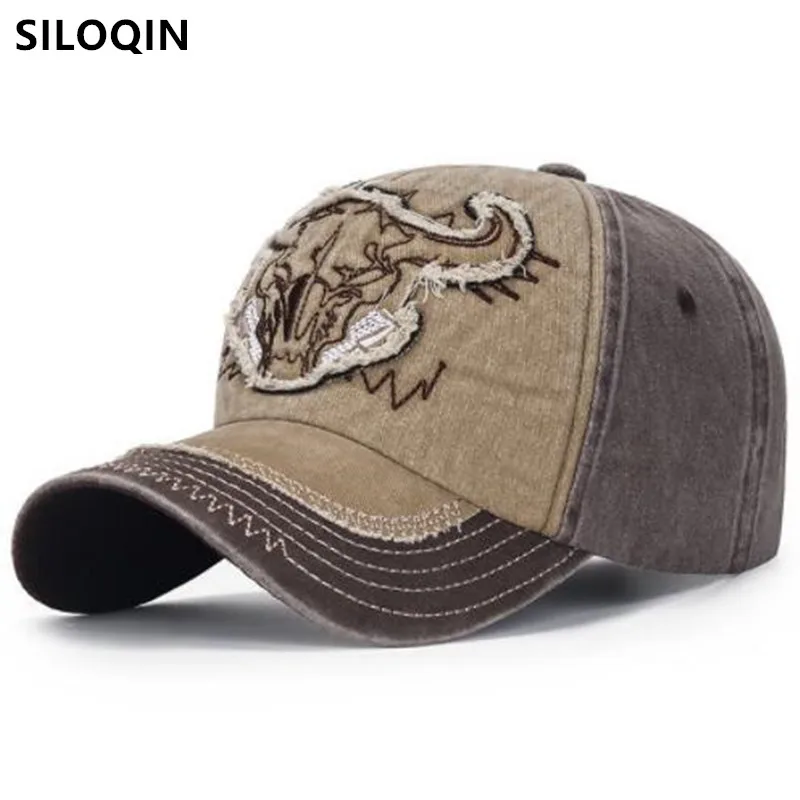 

SILOQIN Snapback Cap Men's Embroidery Washed Cotton Baseball Caps Women's Ponytail Sports Cap Couples Individuality Hip Hop Hats