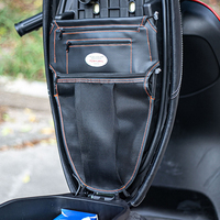 RZAHUAHU Motorcycle Scooter Seat Bag Tool Storage Zipper PU Leather Motorcycle Seat Bucket Sundries Bag Modification Accessories