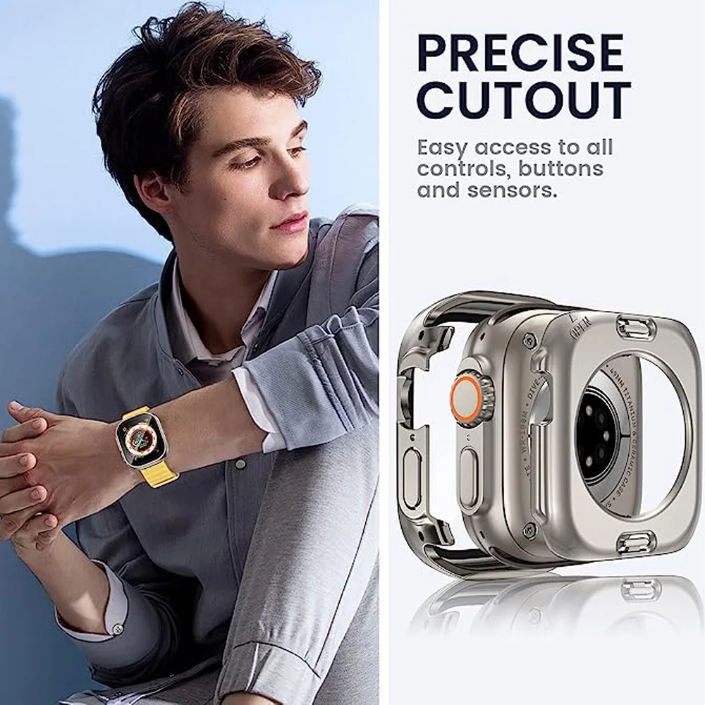 Hoes Voor Apple Watch 45Mm 44Mm 40Mm 41Mm Harde Pc Voor-En Achterbumper Hoesje Iwatch Serie 8 7 Se 6 5 4 Veranderen Naar Ultra Horlogekast