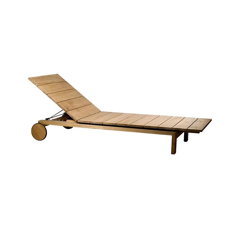 Outdoor Loungers Courtyard Teak Outdoor Waterproof Swimming Pool Loungers Outdoor Hotel Homestay Beach Chairs