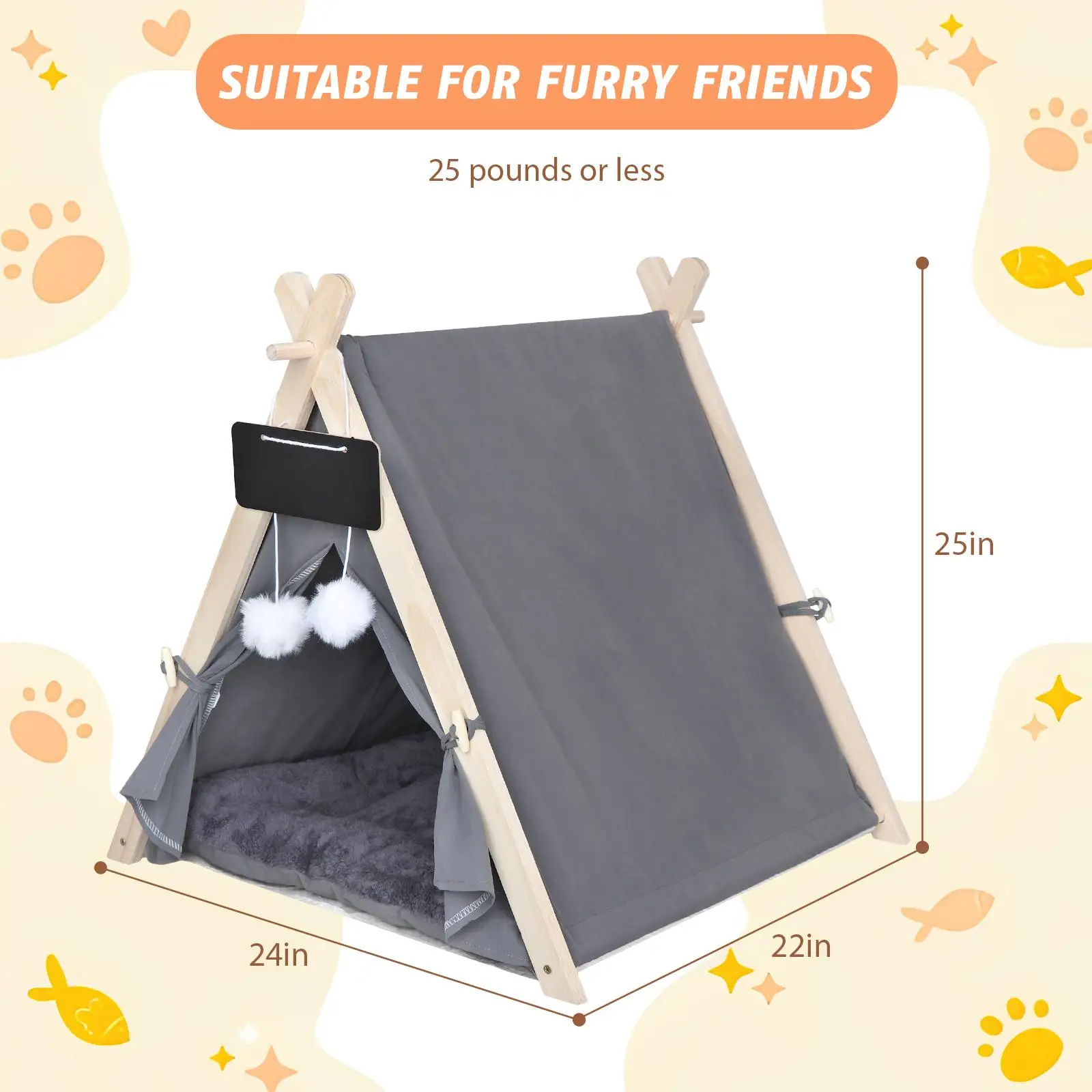 Teepee para mascotas, casa para perros, refugio, cama para dormir, cómoda tienda para gatos, cama, nido de invierno para actividades de ocio para interiores y exteriores