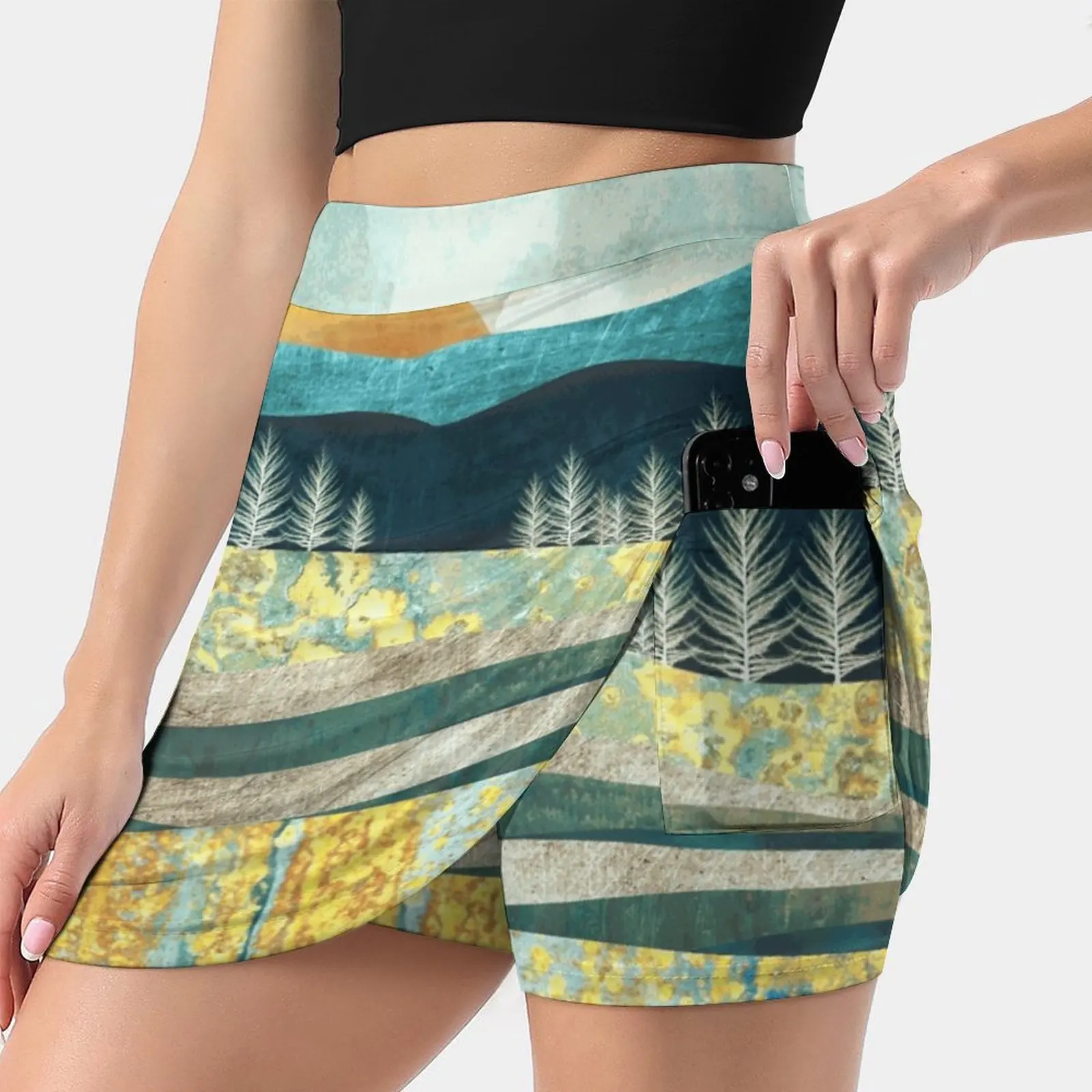 

Late Summer Women's skirt Aesthetic skirts New Fashion Short Skirts Summer Season Sun Mountains Hills Trees Forest Nature