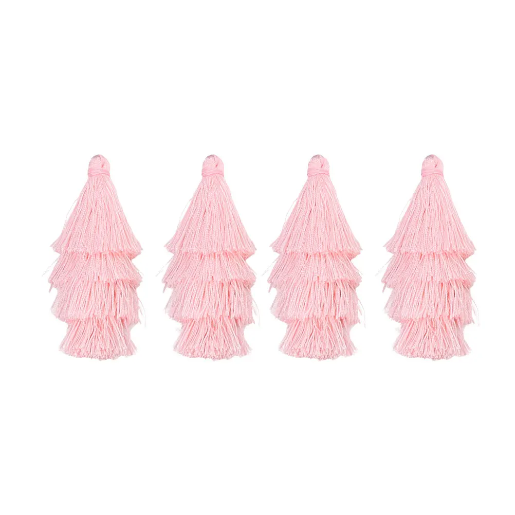 

4Pcs Fashion Tassel Jewelry Danglers Bright Long Drop Pendant Earrings for DIY Hanging Decor Gift Wife Girlfriend Pink