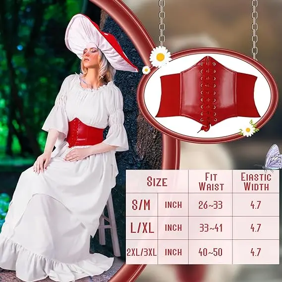 Renaissance Mushroom Medieval Costume with Hat and Cinch Belt Women Victorian Fairy Retro Dress Cosplay Halloween Role-play