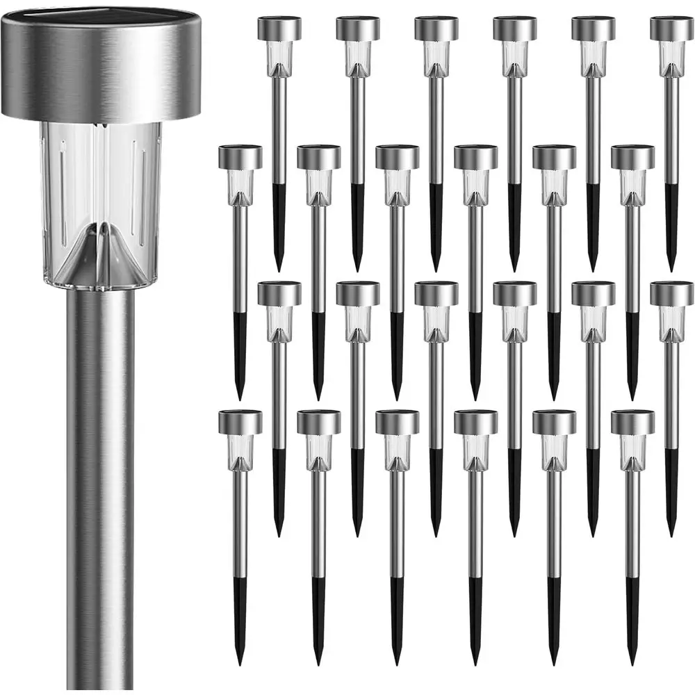 

Набор из 24 светодиодных уличных светильников, водонепроницаемые, из нержавеющей стали, для ландшафтного освещения сада, подъездной дорожки, патио, двора