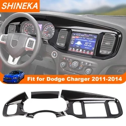 SHINEKA Center Control Instrument Panel Dashboard Decoration Cover For Dodge Charger 2011 2012 2013 2014 Interior Accessories