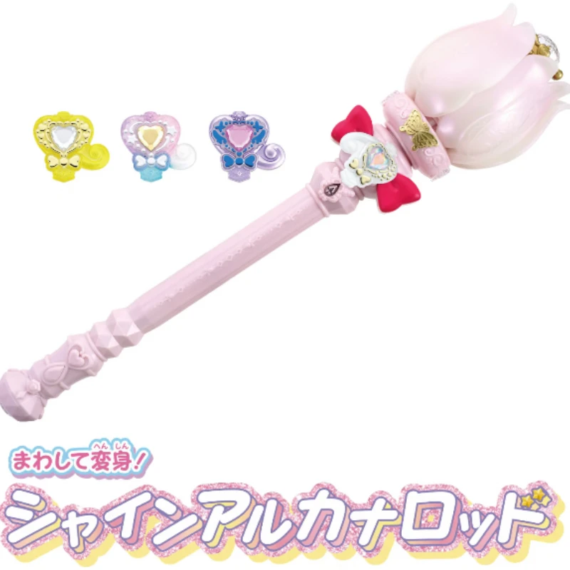 In Stock BANDAI Shine Arcana Rod Tia Arcana Rod Pretty Cure Transformation Wand Magic Stick Sound Light Toy Collectible Figure