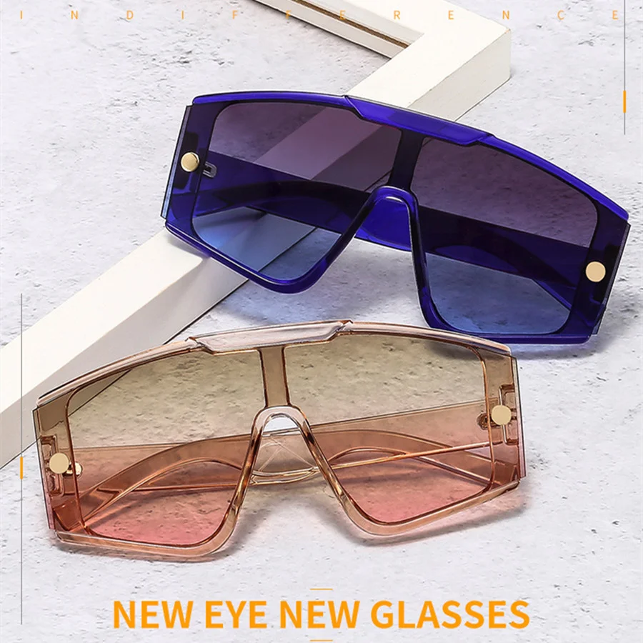 Modische, übergroße, quadratische Sonnenbrille für Damen, UV400, Vintage-Sonnenbrille, luxuriöses großes Design, Schutz im Vintage-Stil – Detail 1