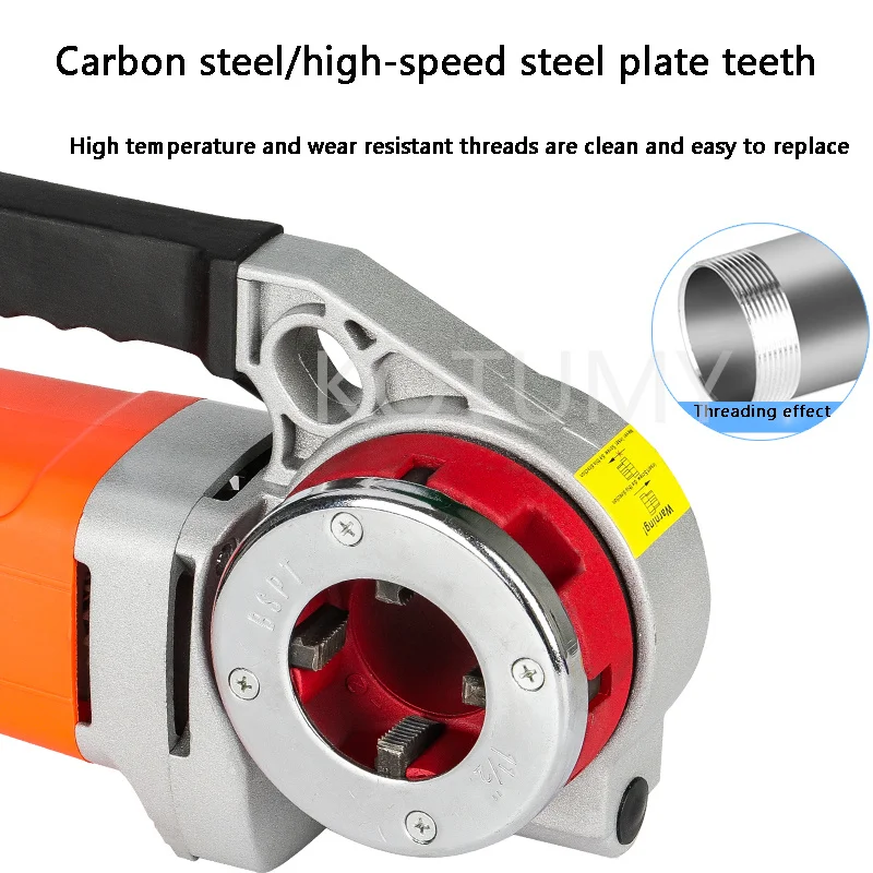 Portable Hand-Held Electric Steel Pipe Threading Machine Household Hinged Plate Galvanized Plastic Threading Tool 220V/2300W