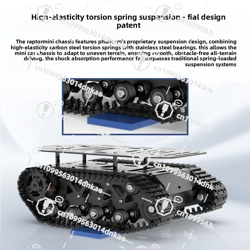 

All-Metal Tank Robot Coded Motor Intelligent Trolley Chassis Crawler Chassis with Suspended Strong Shock Absorption for Robotic