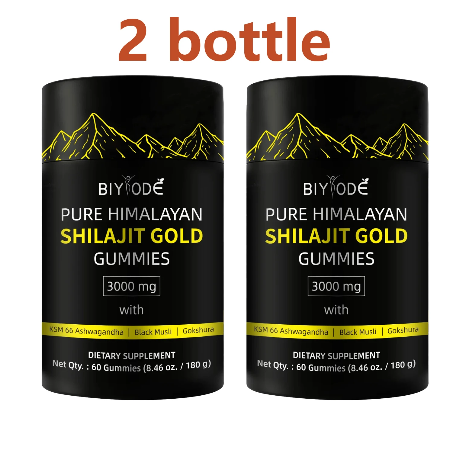 BIYODE 2pcs Shilajit Gummies Pure Himalayan Shilajit Soft Candy Help With Muscle Recovery Reduce Fatigue Boost Energy