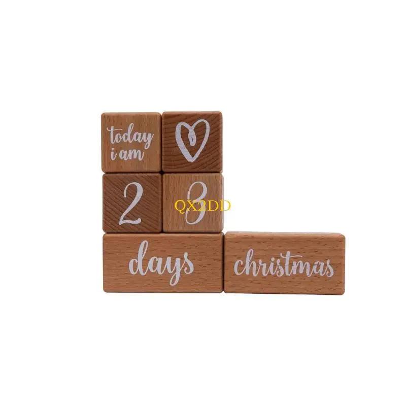 QX2D Friendly Wooden Number Milestones Markers Costume Accessory For Infant Photography And Room Decoration