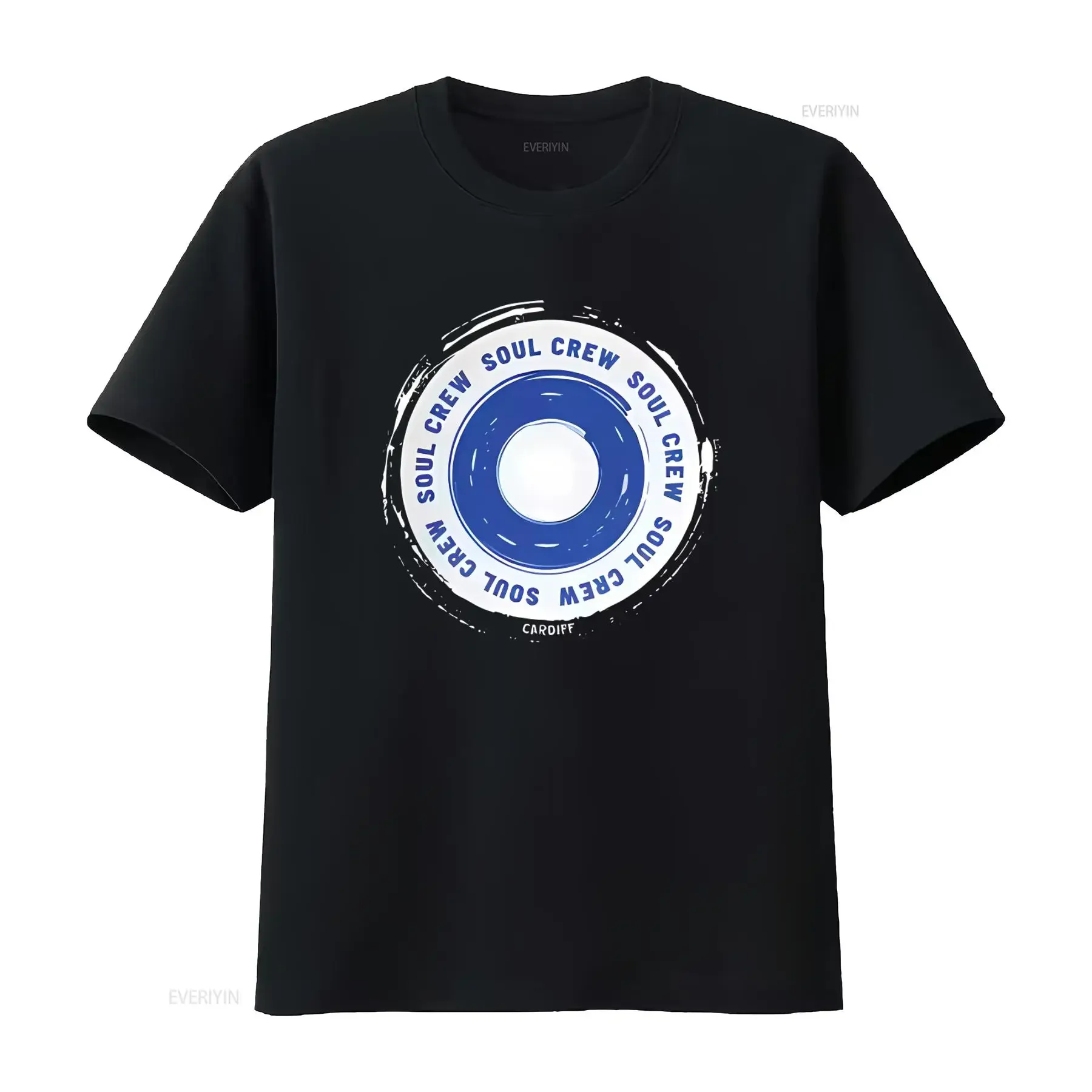 Cardiff SOUL CREW Roundel Organic T Shirt for Hooligan Firm Fans Stylish and Comfortable vintage Washed Stretched homme