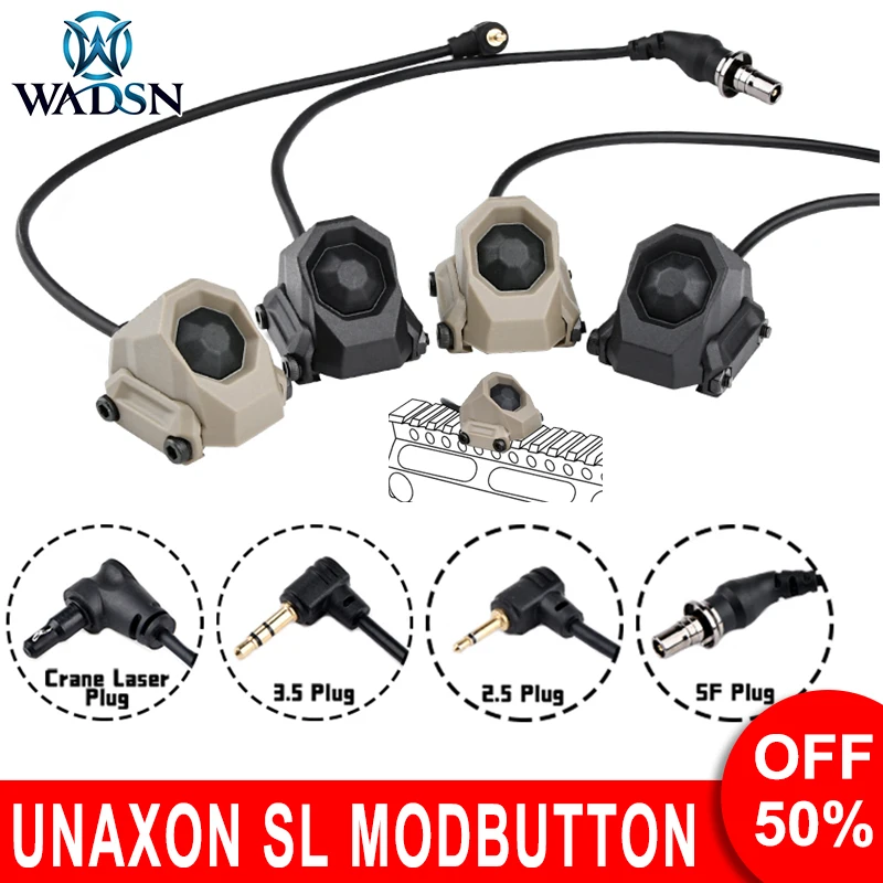 

Wadsn UNAXON SL Modbutton Pressure Switch fit 20mm Picatinny Rail M300 M600 Flashlight Hunting OGL PEQ15 DBAL NGAL Laser