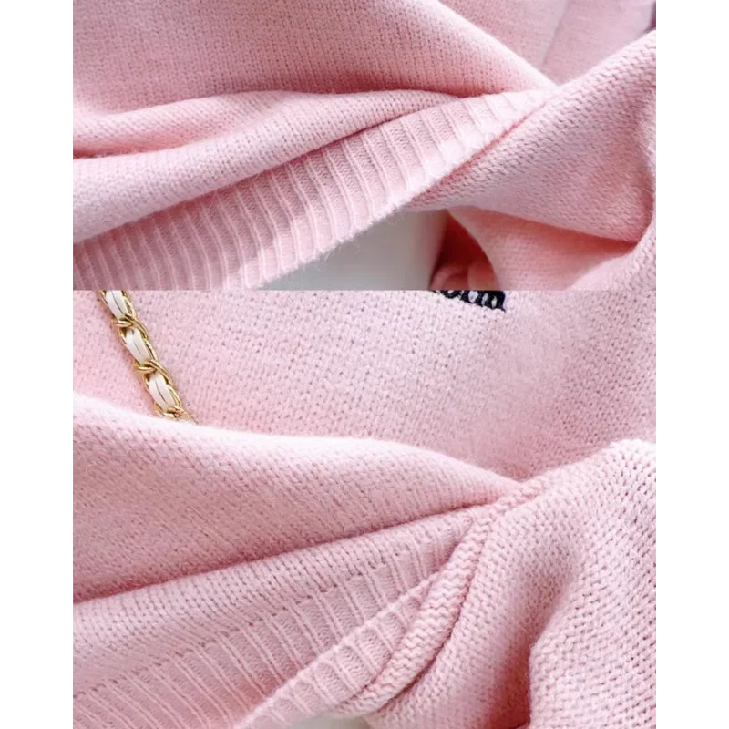 เสื้อสเวตเตอร์ถักคอปกโปโล ดีไซน์สองชิ้นหลอกๆ สไตล์ใหม่ ฤดูใบไม้ผลิและฤดูใบไม้ร่วง ปี 2025