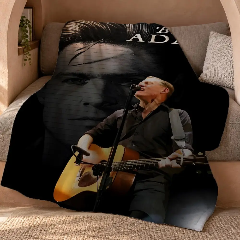 Bryan Adams Throw Double Sided Flannel Throw Blanket Soft Travel Camping Sofa Bed Home