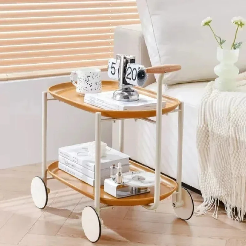 Simple modern online celebrity trolley rack ins movable small-sized coffee table modern simple sofa edge