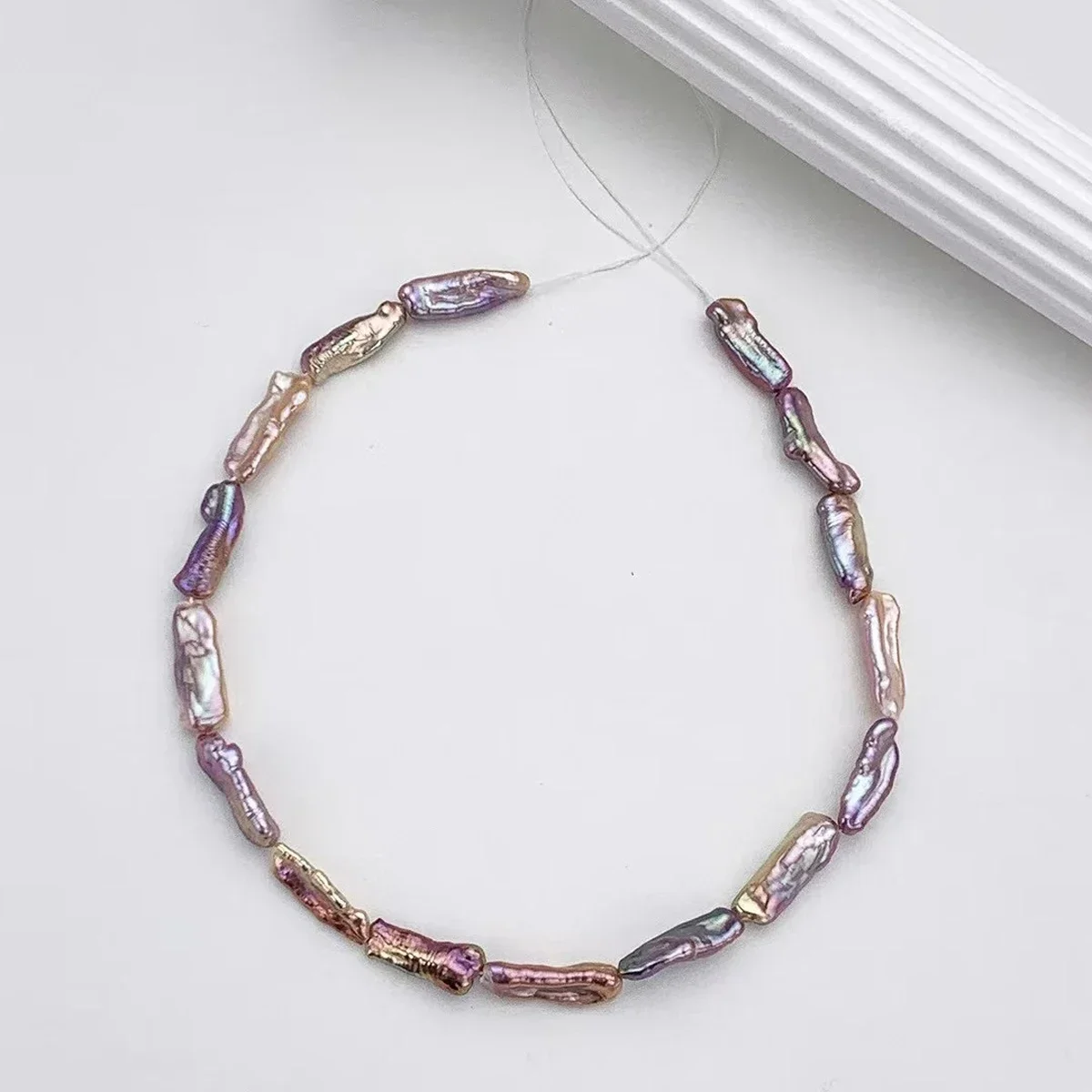 7-9x17-22mm6A Pretty Natural Freshwater Purple Baroque Pipa Pearl Bead Women Gift Jewelry Make DIY Necklace Bracelet Accessories