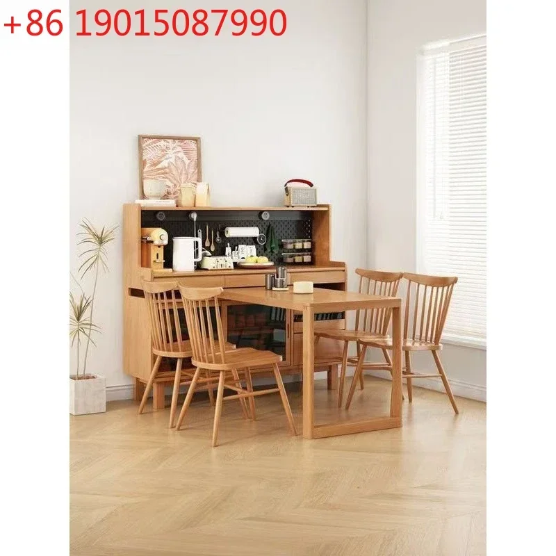 JJ    Rotatable solid wood dining side cabinet, living room entrance cabinet, tea storage against the wall, integrated table cab