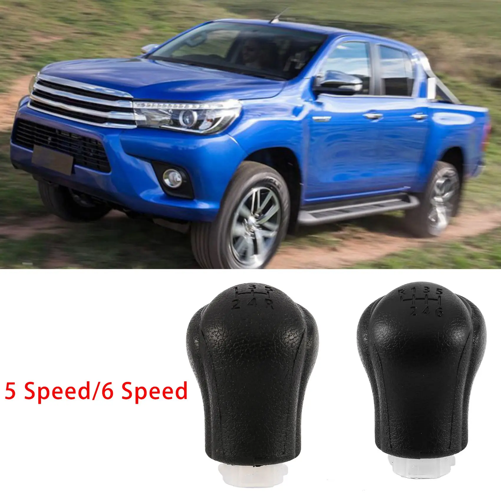 Car Manual Leather Gear Shift Knob Gear Handball Lever for Toyota Hilux Revo 6 Speed