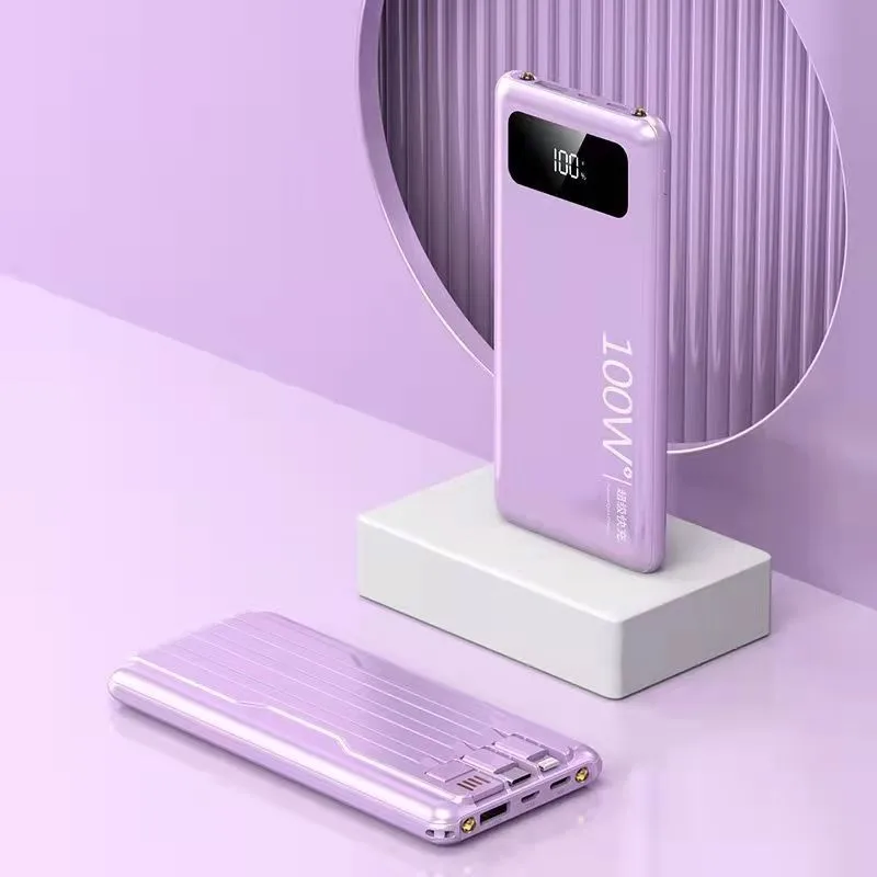 3C معتمد بقدرة 20000 مللي أمبير في الساعة لهاتف Apple لهواوي شحن سريع للغاية مع بنك طاقة كابل مدمج