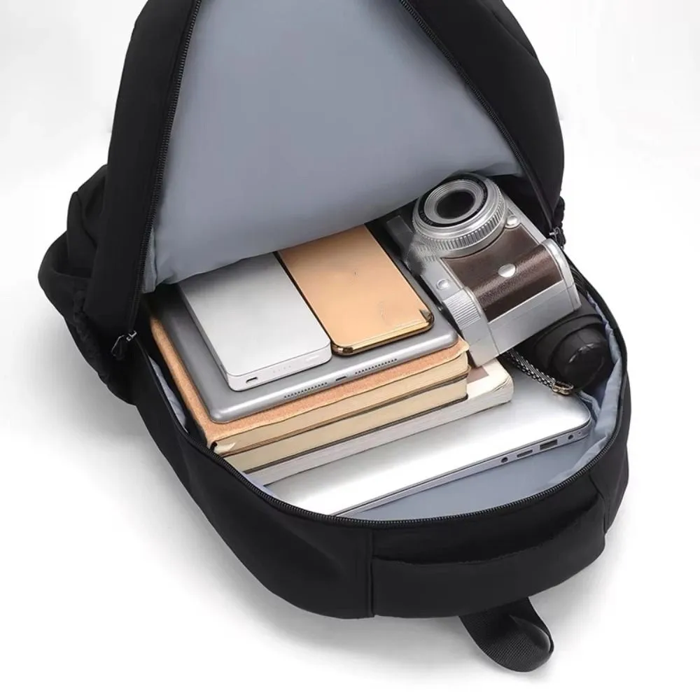 

Solid Color Laptop School Bag zipper Wear-Resistant Large Capacity Backpack Waterproof Large capacity College Backpack Men Women