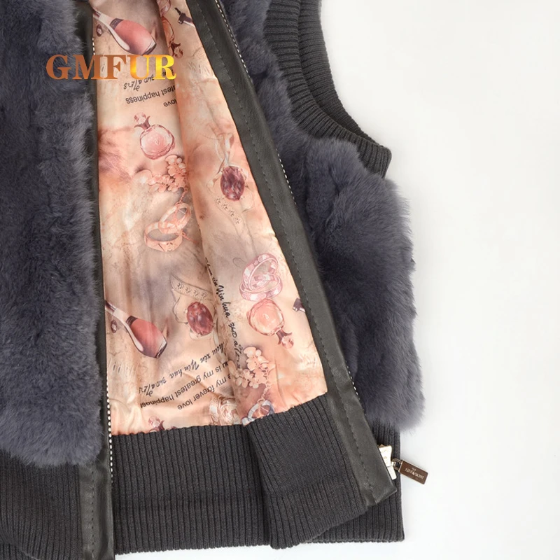 Automne hiver nouveau épais chaud enfants Rex lapin fourrure gilet mode fermeture éclair sans manches filles fourrure naturelle gilet garçon manteau vêtements