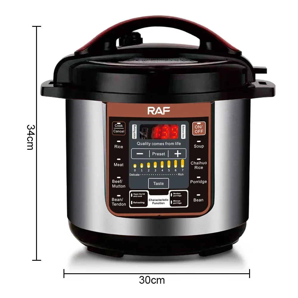 RAF Newest Multifunctional 12L Slow Cooker Smart Programmable Electric Pressure Rice Cooker