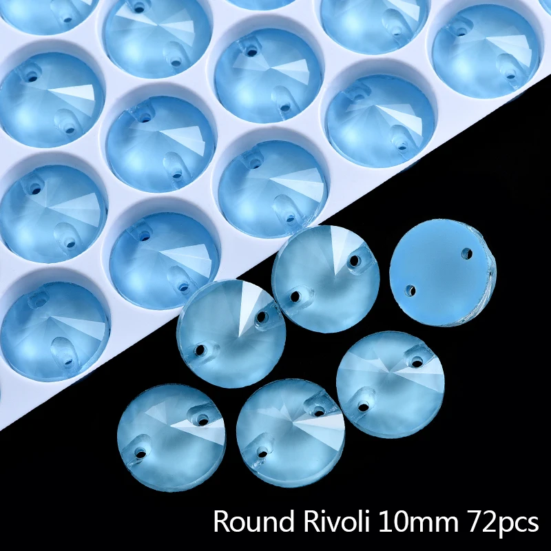 BOBOHOO Eisblau Neon Mehrformige Glaskristalle zum Aufnähen, Strass-Steine mit flacher Rückseite zum Nähen, Strass für Kleidung und Handarbeiten – Detail 5