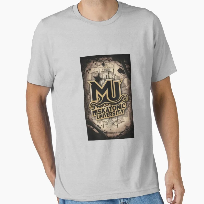 Retro Miskatonic University Design 1128 Vintage Scary Halloween Gift T shirt Large size Tops Horror Cthulhu Scifi Print clothes
