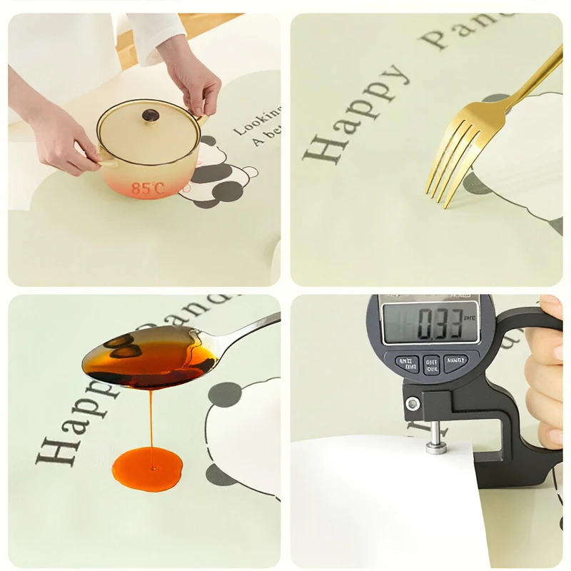 Cream Style Dot Oval Tablecloth Cute Fresh Cartoon Printed Desk Cloth Waterproof Oilproof Wipe Clean Table Cover Easy Care