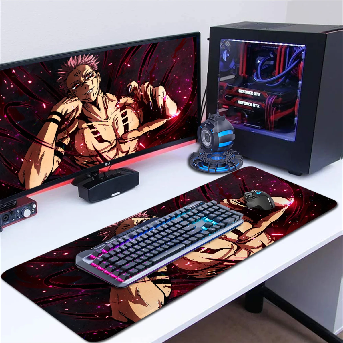 Anime Jujutsu Kaisen Mouse Pad,Extended Large Sukuna Mousepad for Gaming Home Office,Desk Mat for Computer Keyboard and Laptop