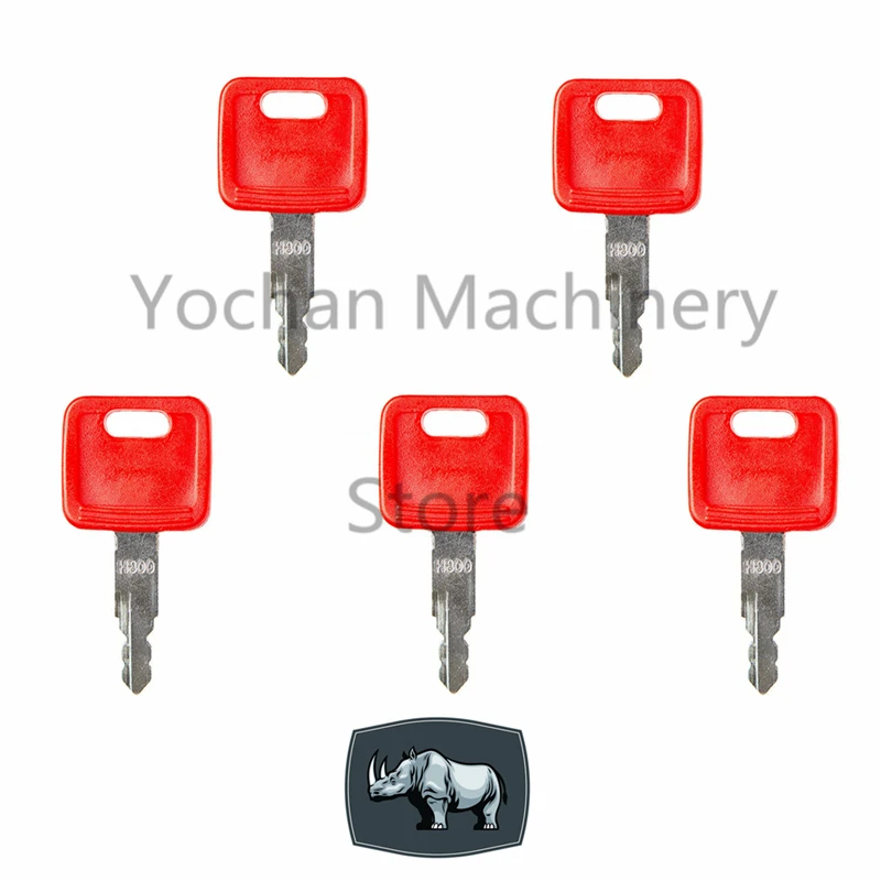 5 Pcs AT194969 AT147803 H800 Ignition Key fits For John Deere Case Hitachi New Holland Excavator