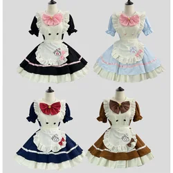 S -5XL 4Colors Cute Cat Lolita Maid Dress Costumes Cosplay Cat Girl Maid Dress Suit for Waitress Maid Party Stage Costumes