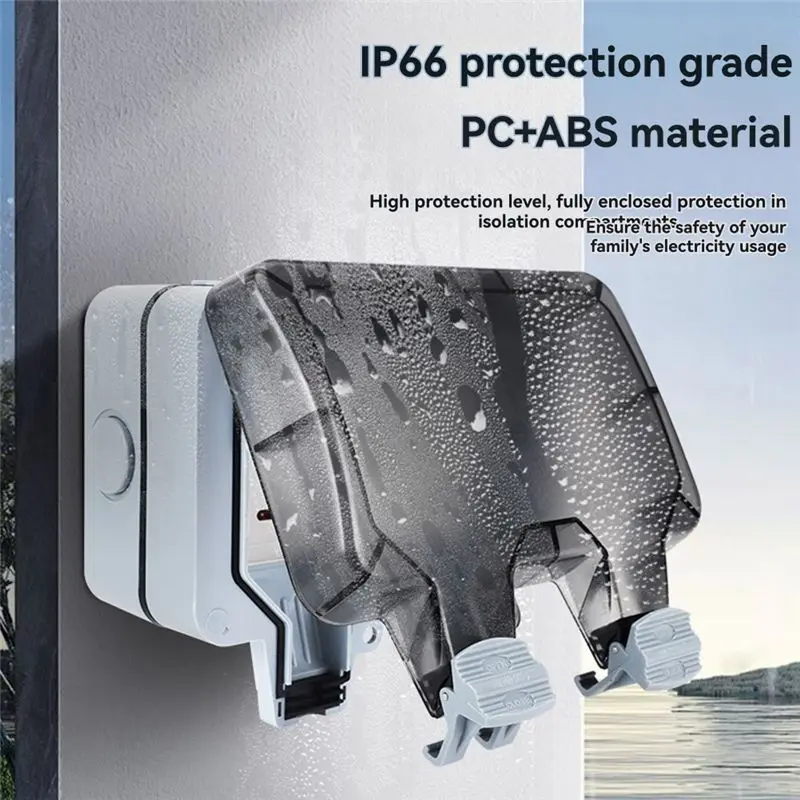 Classic-Outdoor Socket Waterproof Box With Independent Switch 15A IP66 Rainproof Charging Socket Extension Lead US Plug