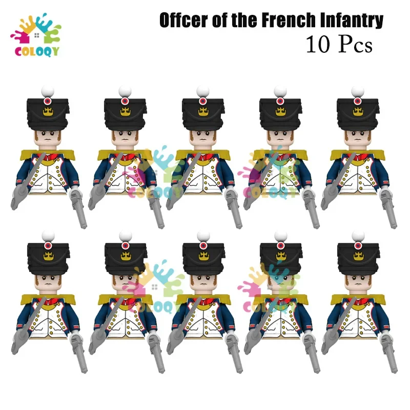 COLOQY Kinderspielzeug 22/10 Stück Napoleonische Kriege Militär General Soldat Bausteine Imperial Navy Figuren Spielzeug für Kinder Geburtstagsgeschenke 10
