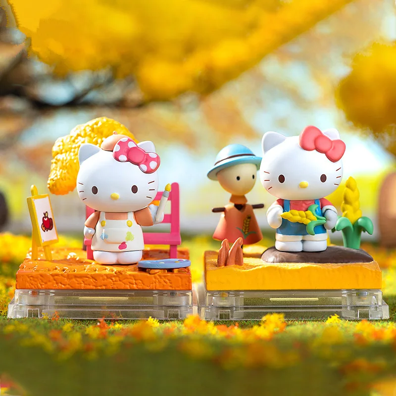 Genuine Sanrio Family Hellokitty Meets Four Seasons Blind Box Cute Hello Kitty Figure Ornaments Children's Toy Birthday Gift